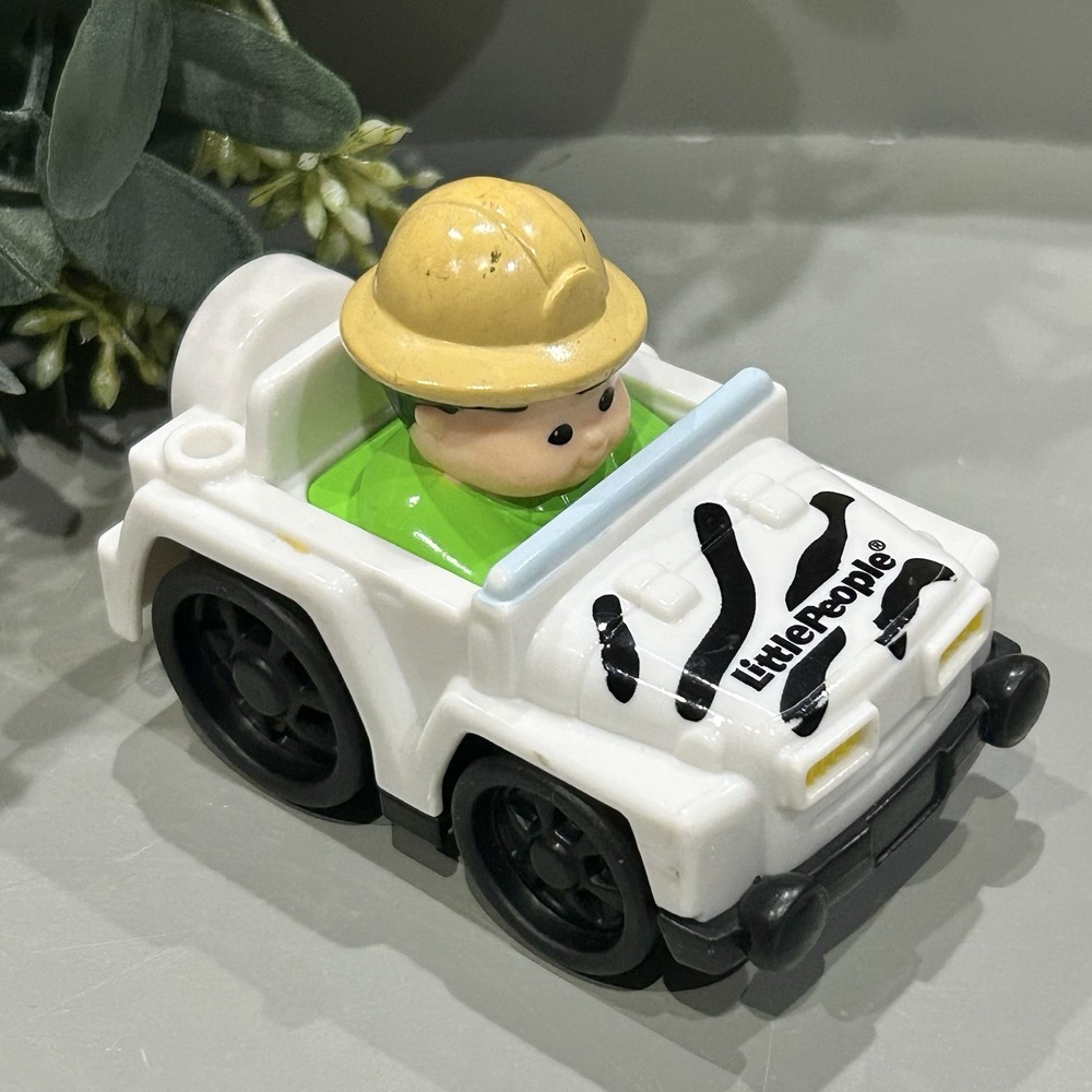 Fisher Price Little People Zebra Jeep Safari Wheelie Car 2009 HTF